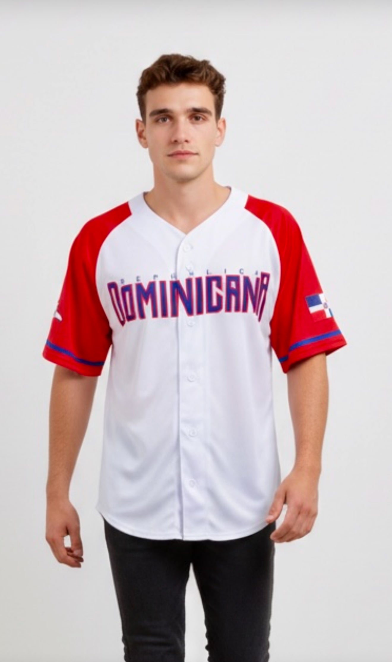 Dominican Republic Classic White Baseball Jersey – Embroidery