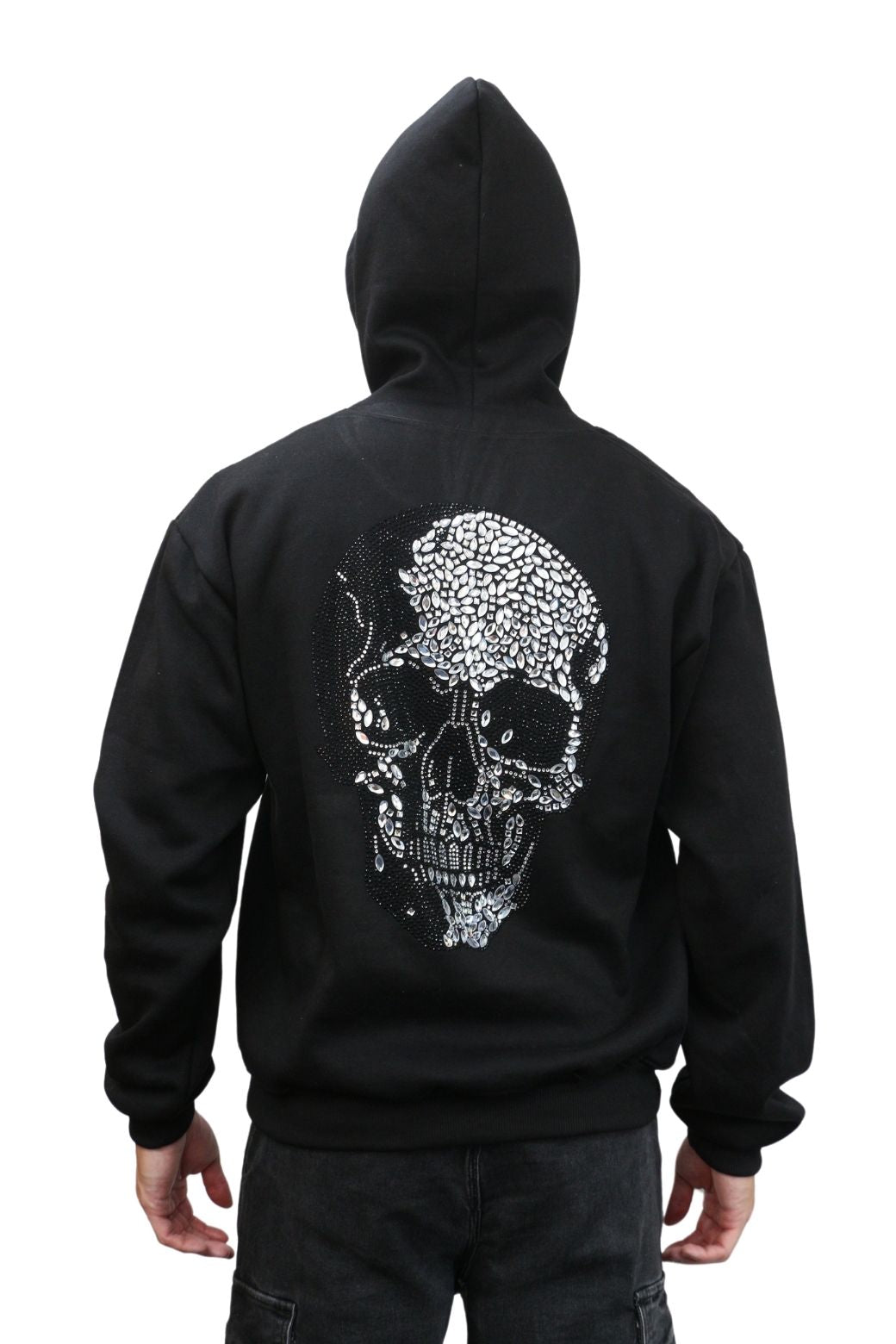 Peruvian Cotton Rhinestone Skull Hoodie – Limited Edition