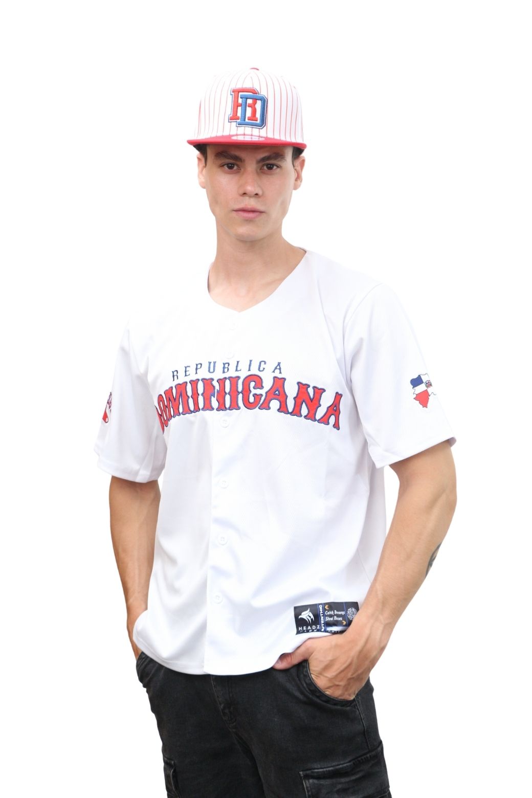 Headzflex Big Papi 34 Dominican Republic Baseball Jersey – Limited Edition Fan Version, White, Premium Embroidery