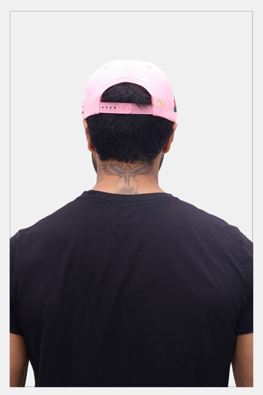 Puerto Rico Hat -Pink 5D Embroidered Snapback with Patches