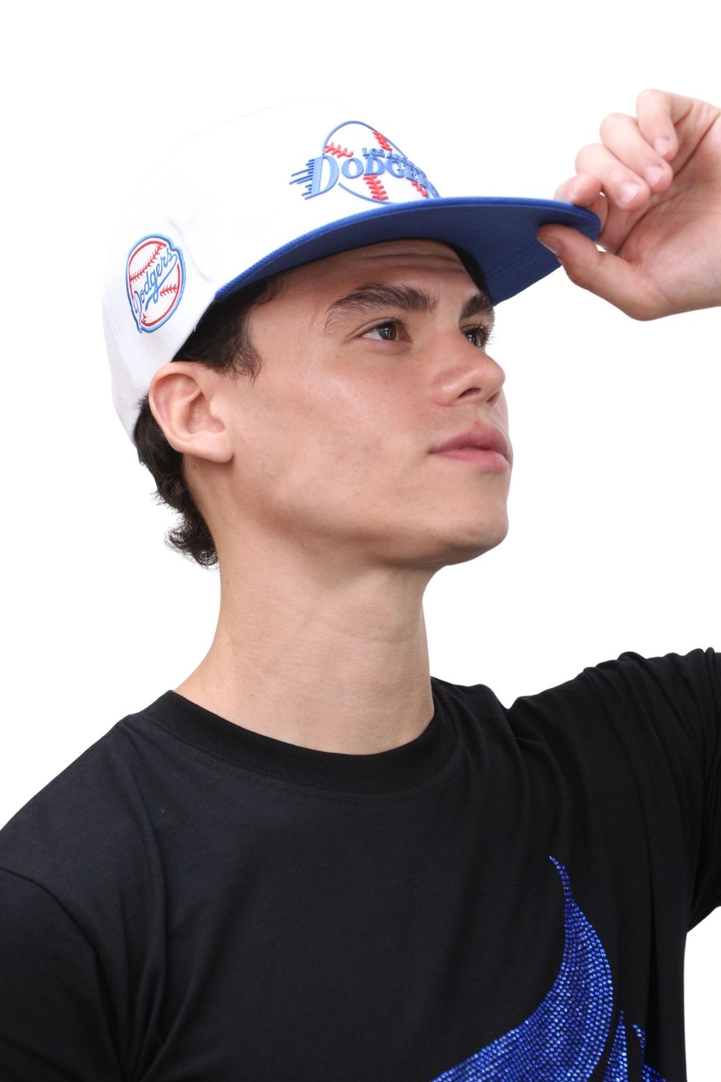 Dodgers Snapback Cap Structured Crown, Adjustable (Fan Version) white Blue