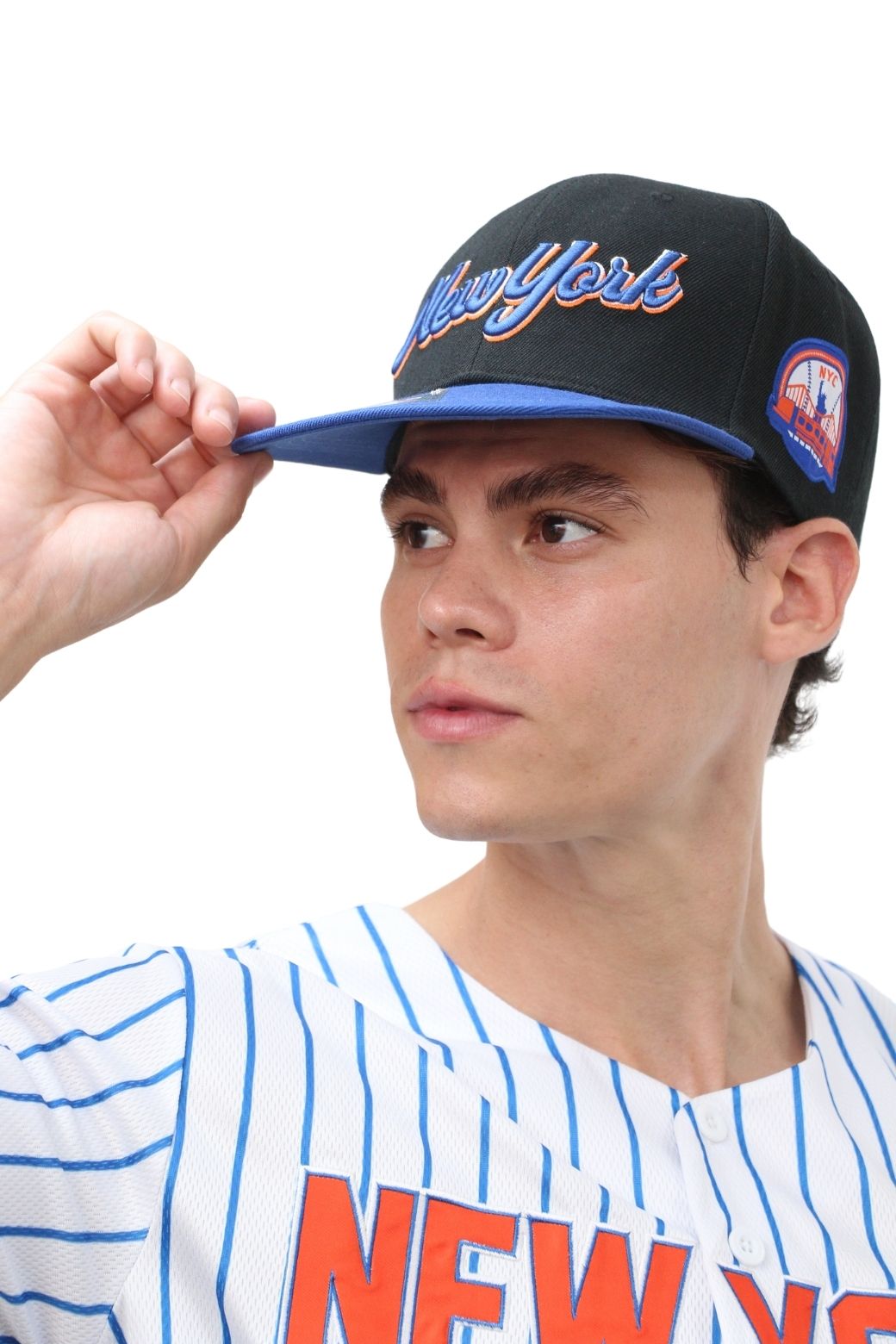 New York Manhattan Snapback Cap Structured Crown, Adjustabl
