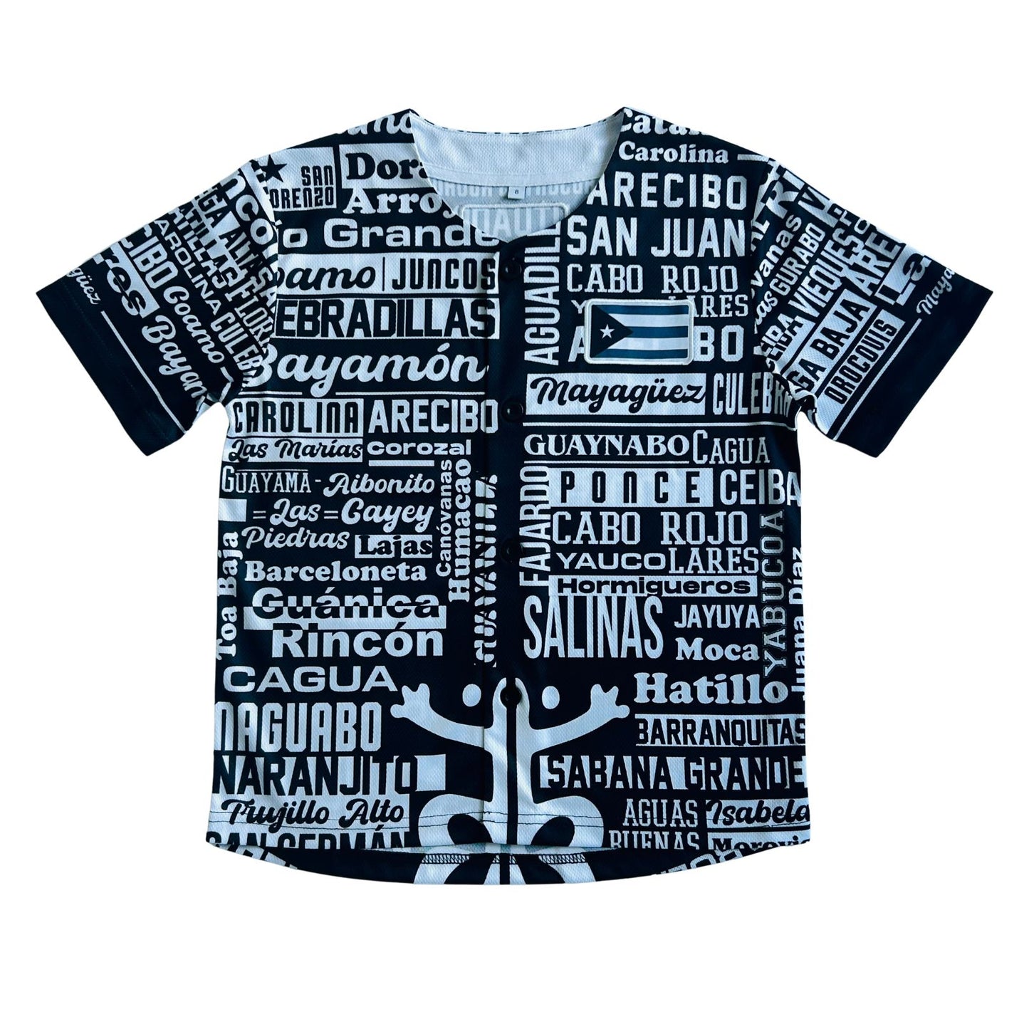 Puerto Rico Baseball Jersey – 78 Pueblos Design with Coqui & Puerto Rican Flag | Cultural Heritage Youth Jersey