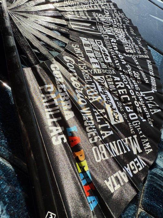 Puerto Rico Towns Folding Fan – 78 Pueblos | Nylon & Bamboo