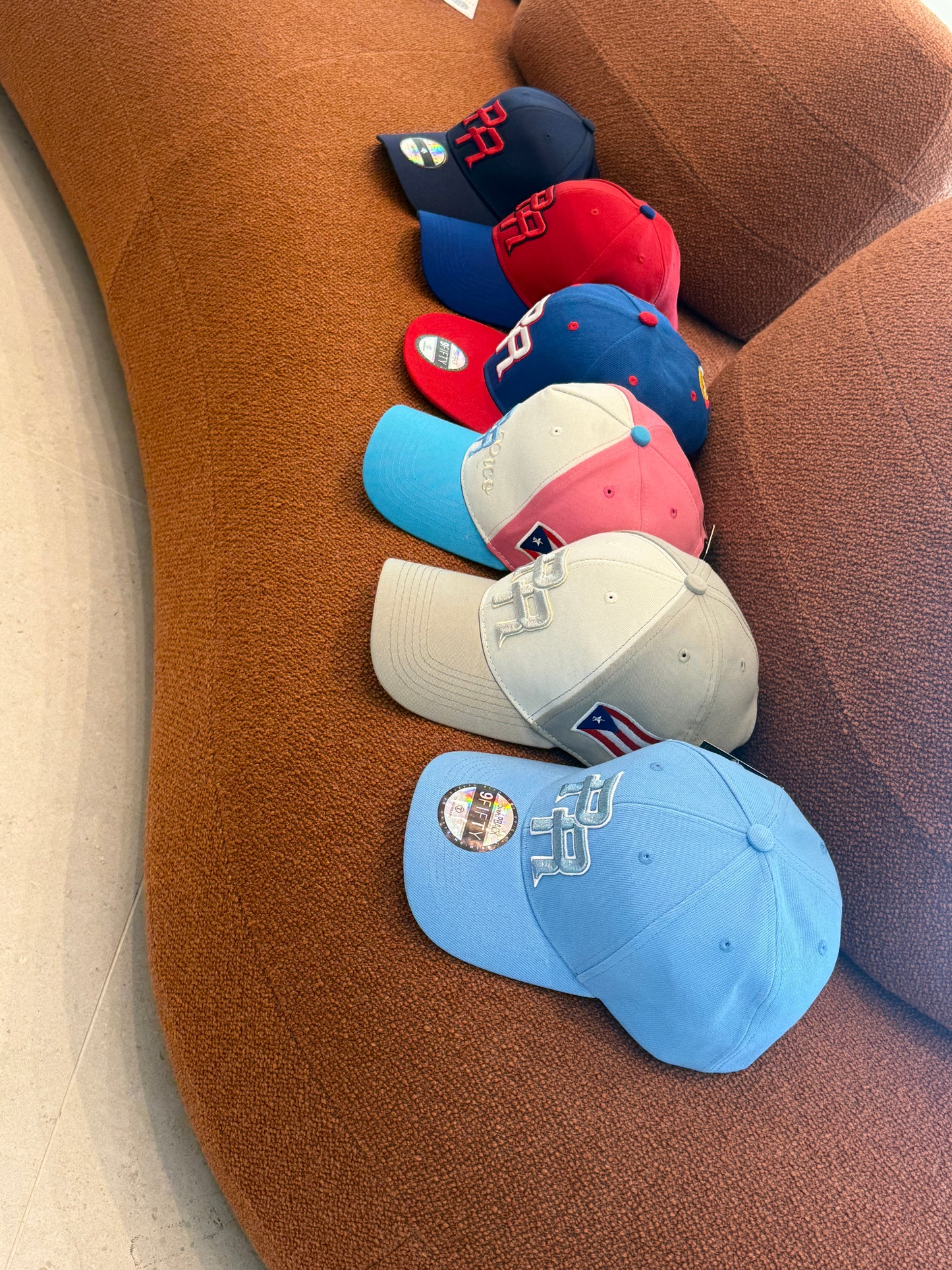 Puerto Rico PR Hat – Off White Curved Brim Cap with Silver Embroidery & Flag | Adjustable Boricua Baseball Ha