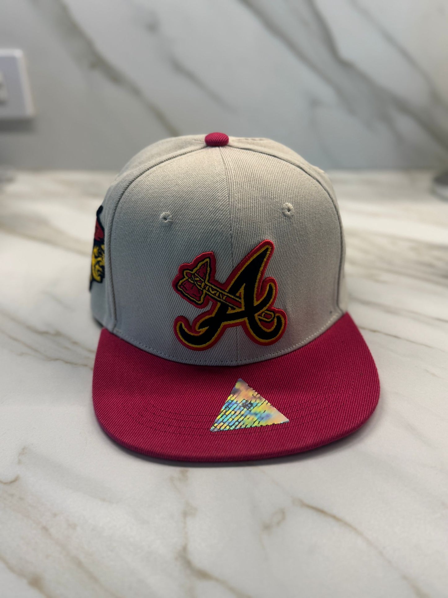 Atlanta Baseball Cap - Beige with Red Flatbill | Premium Embroidery & Iconic Eagle Symbol