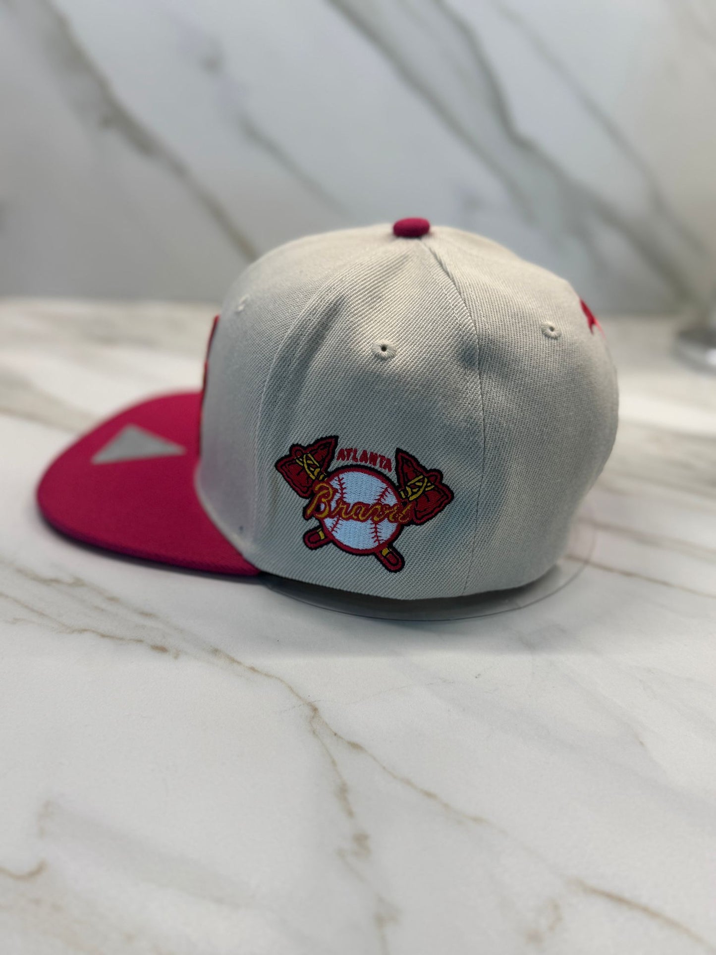 Atlanta Baseball Cap - Beige with Red Flatbill | Premium Embroidery & Iconic Eagle Symbol