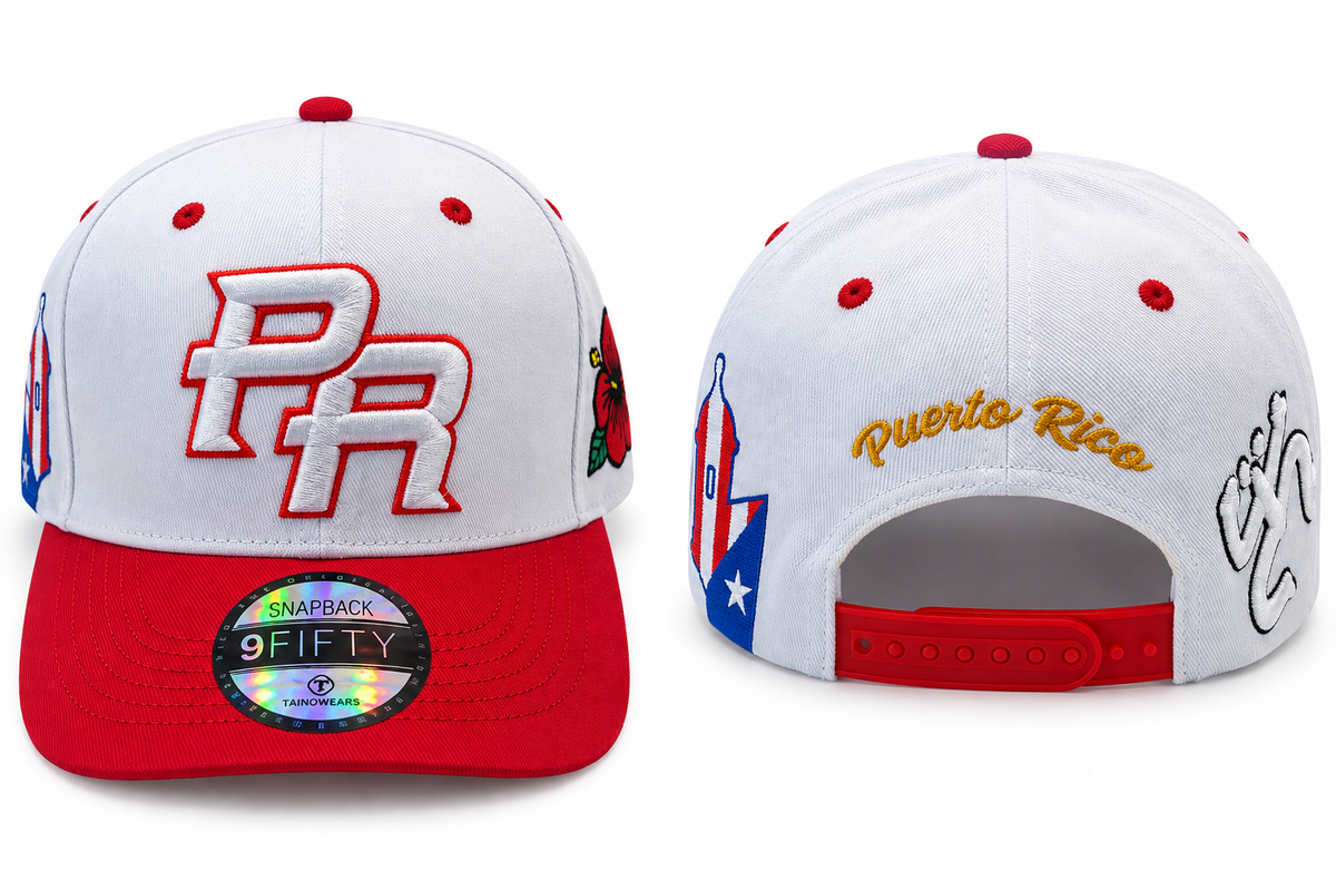 Puerto Rico Borinquen Heritage Cotton Curved Brim Cap – Embroidered PR Snapback