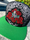 Katrina Cap Mexico – Black 3D Embroidery, Mexico Map & Maya Symbols, High Crown Snapback, Flatbill