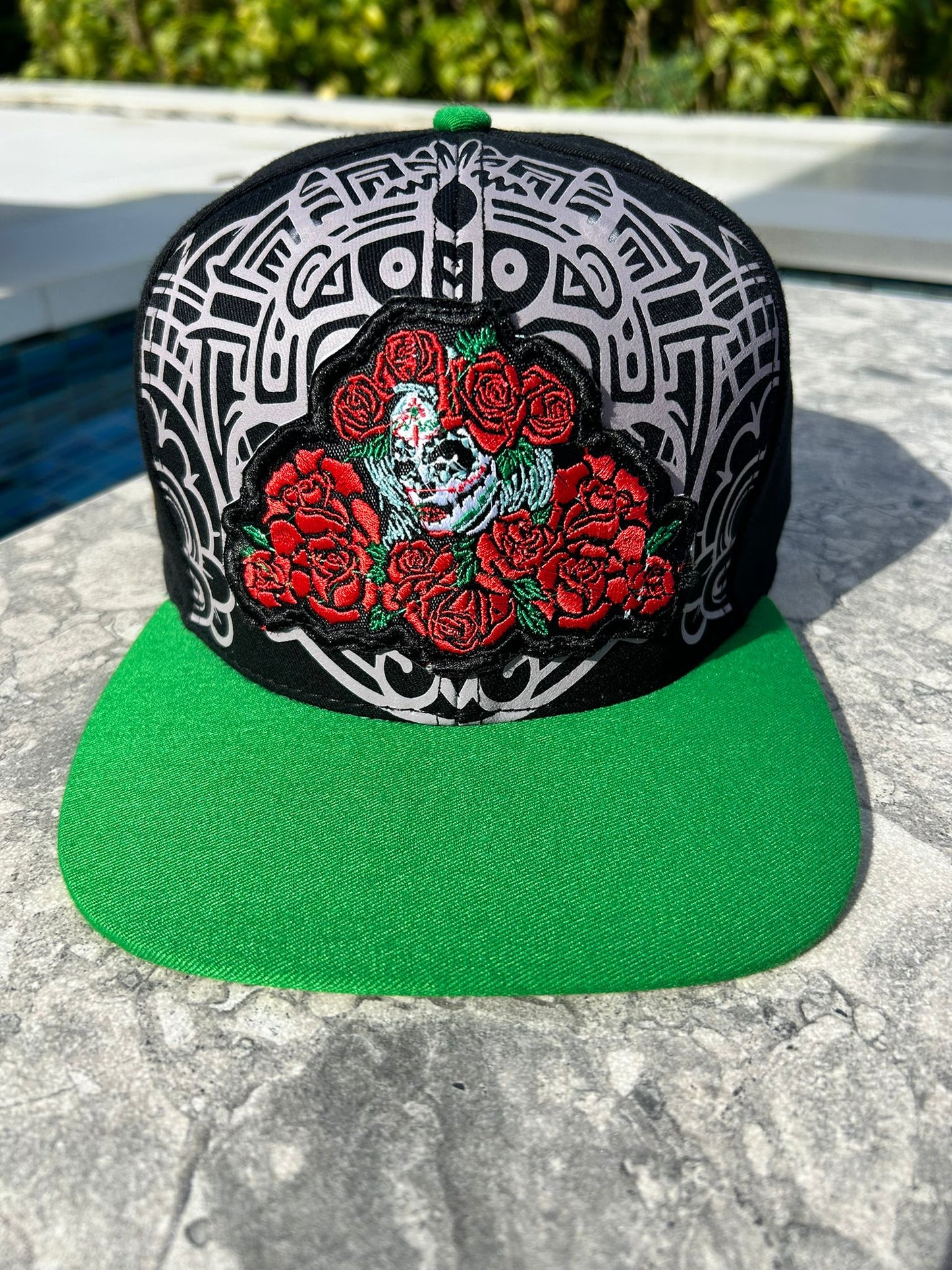 Katrina Cap Mexico – Black 3D Embroidery, Mexico Map & Maya Symbols, High Crown Snapback, Flatbill