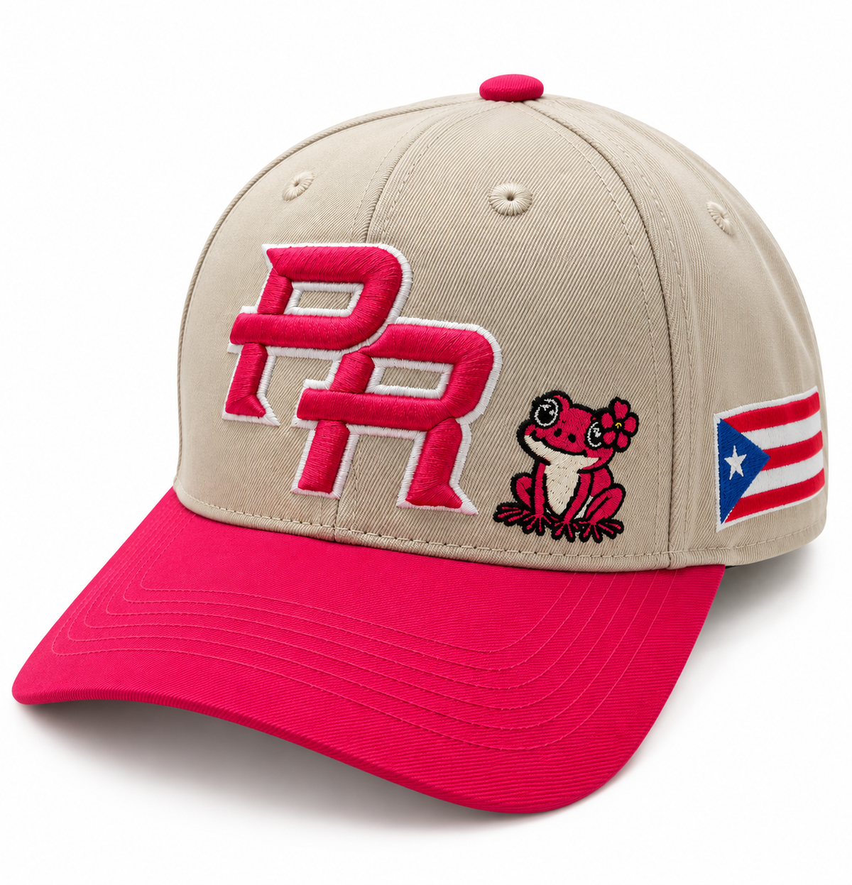 La Coqueta PR Snapback | Ivory & Fuchsia Puerto Rico Hat