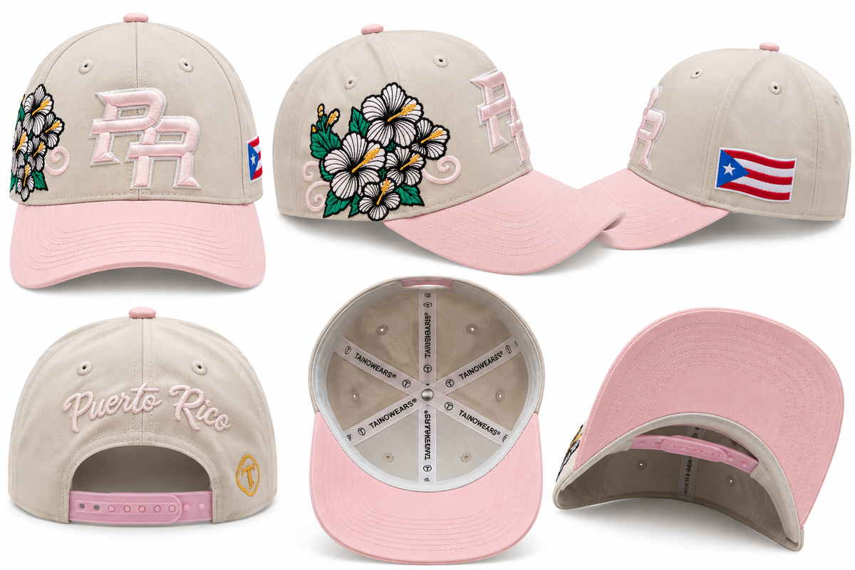 Flor de Maga Heritage Cotton Cap – Ivory Dusty Rose