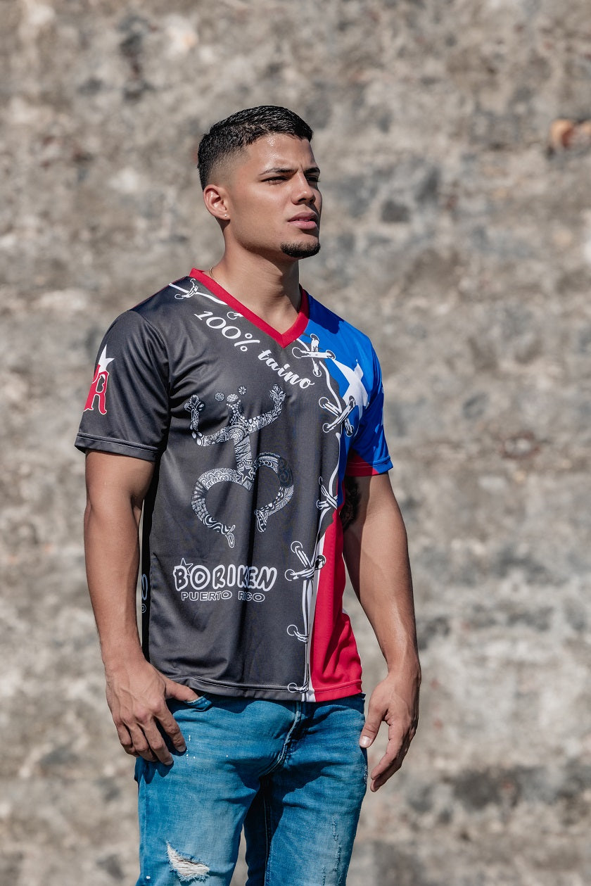 TAINOWEARS Coqui Borinquen Jersey – Puerto Rican Flag, Taino Coqui, Soft Summer Unisex