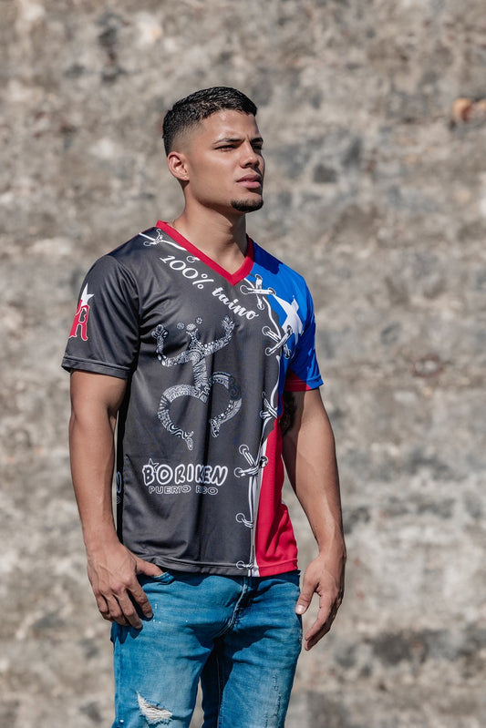 TAINOWEARS Coqui Borinquen Jersey – Puerto Rican Flag, Taino Coqui, Soft Summer Unisex