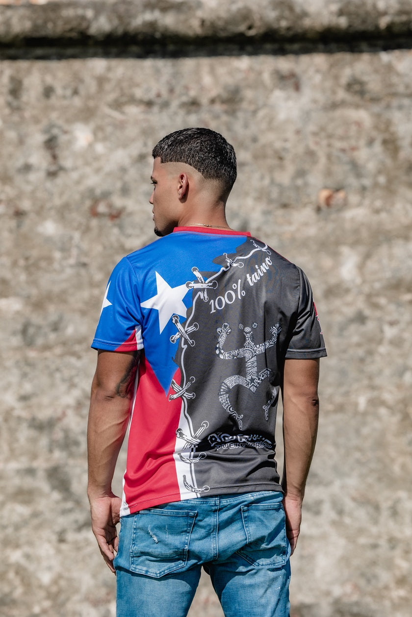 TAINOWEARS Coqui Borinquen Jersey – Puerto Rican Flag, Taino Coqui, Soft Summer Unisex