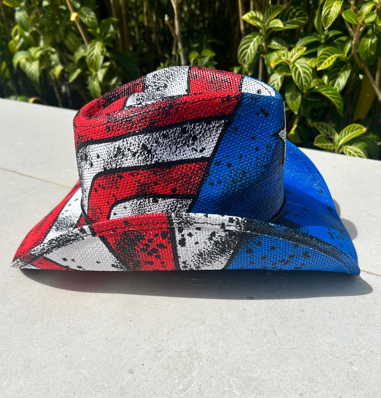 Puerto Rico Cowboy Hat – Hand Made Printing -Western Straw Hat with Flag Design Unisex