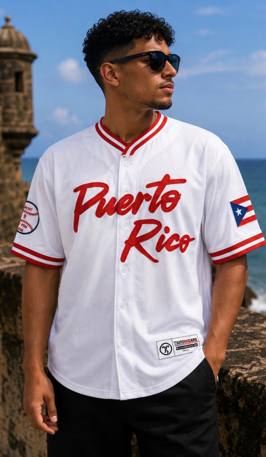 PR Es Otra Cosa™
Puerto Rico Baseball Jersey – Lightweight Button-Up Jersey