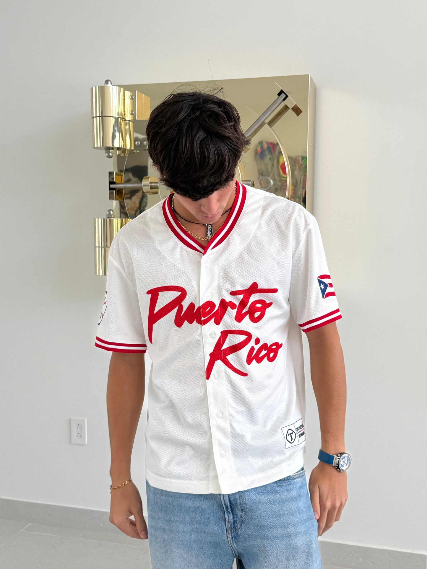 PR Es Otra Cosa™
Puerto Rico Baseball Jersey – Lightweight Button-Up Jersey
