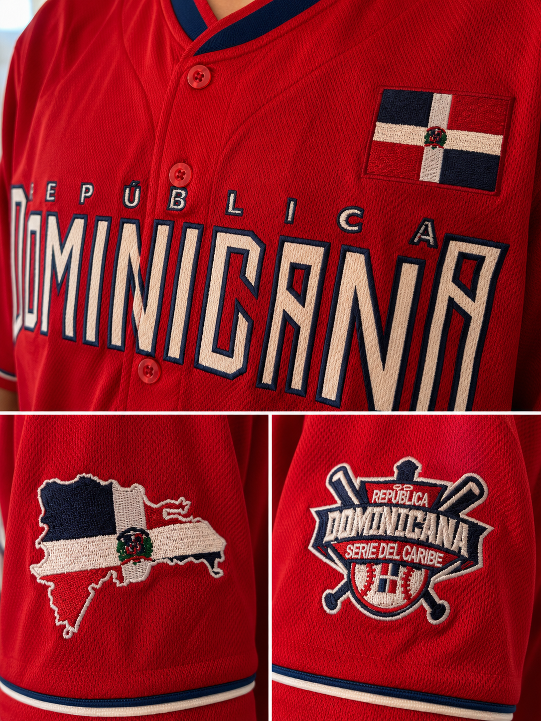 Dominican Republic Embroidered Baseball Jersey