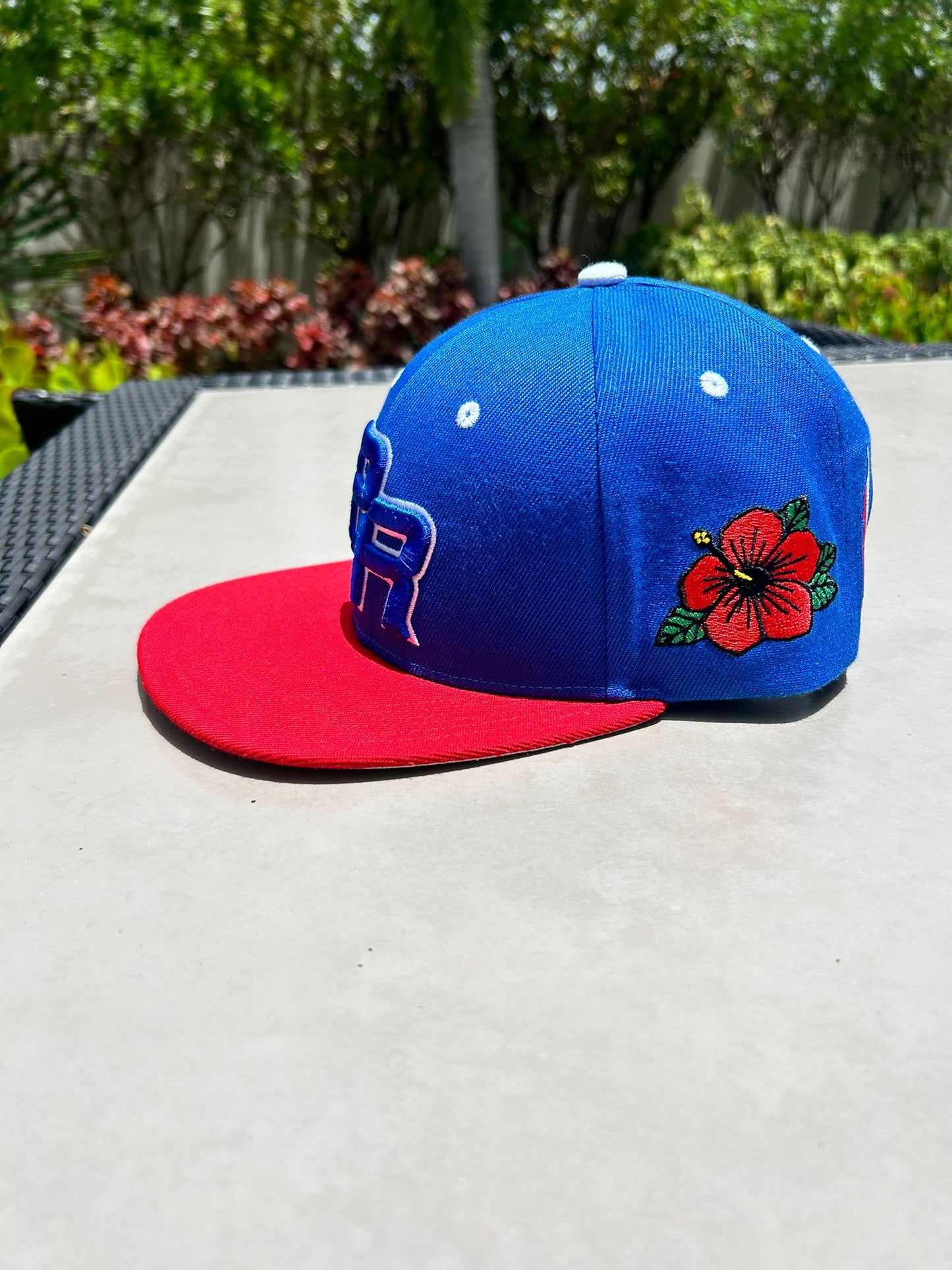 Puerto Rico Blue  Cap -  5D Embroidered Snapback with Patches