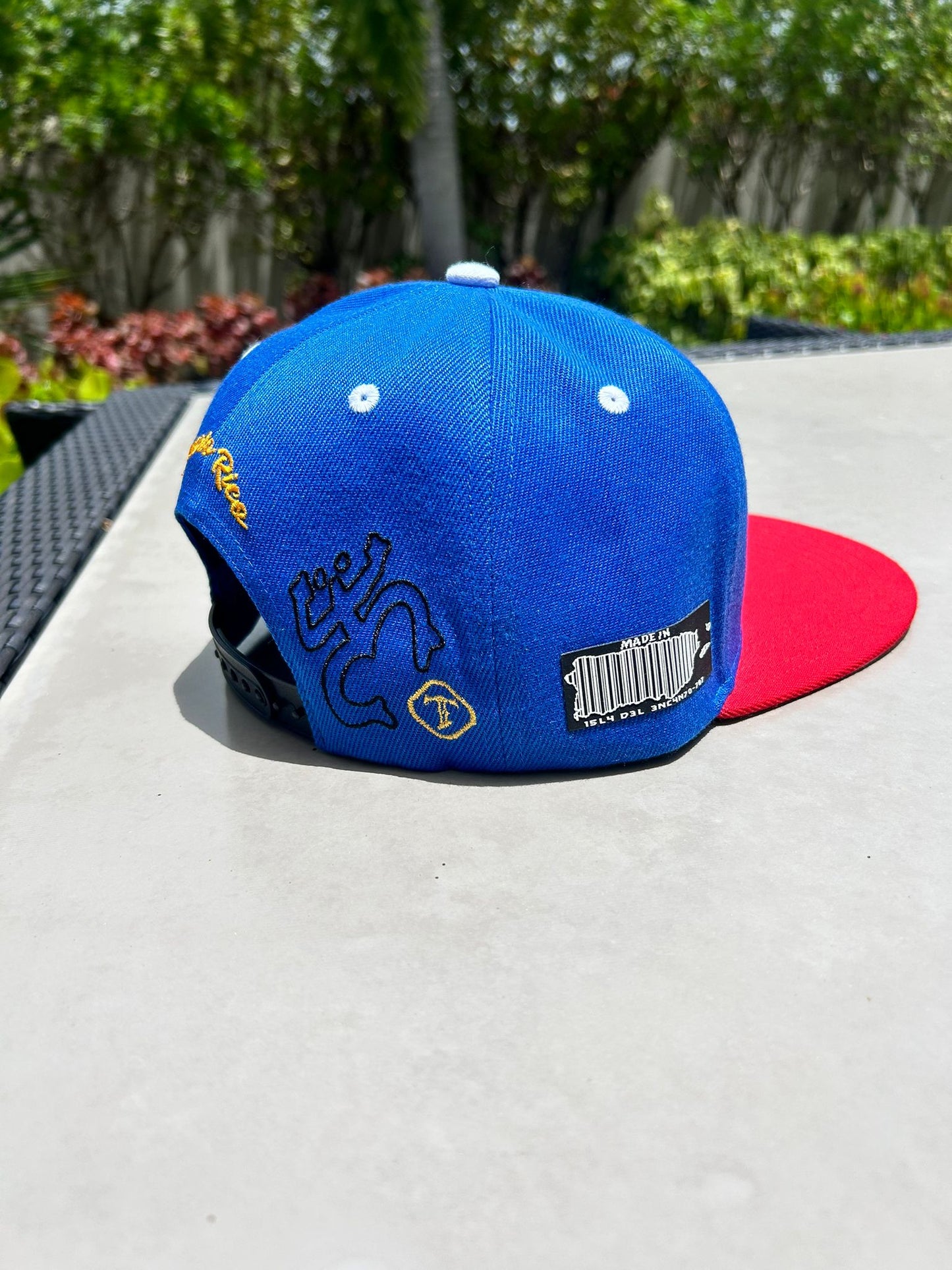 Puerto Rico Blue  Cap -  5D Embroidered Snapback with Patches