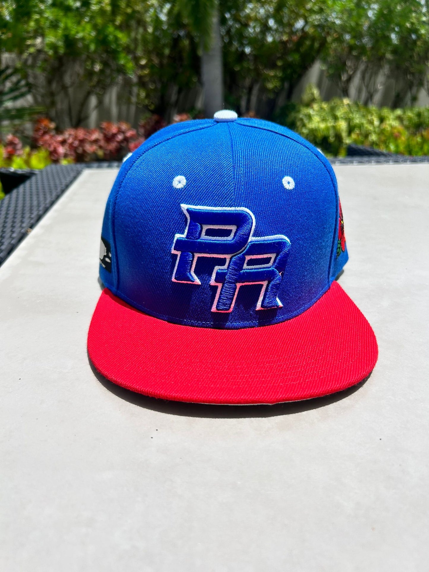 Puerto Rico Blue  Cap -  5D Embroidered Snapback with Patches