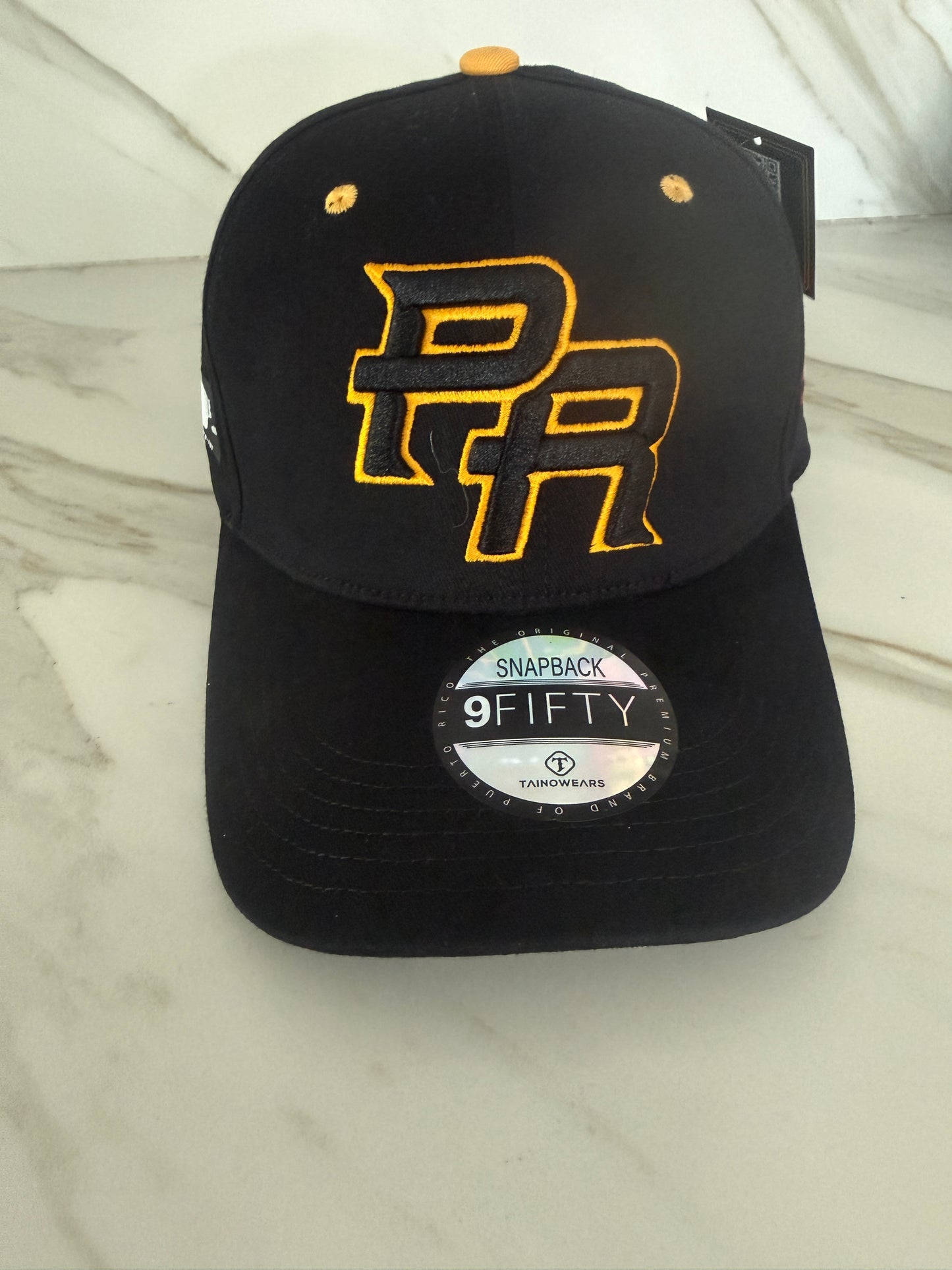Puerto Rico Hat Curved Brim – Embroidered PR Snapback Cap Adjustable Black Gold Baseball Cap for Men Women Puerto Rico Flag Island Style