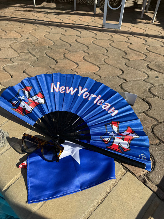 NewYorican Folding Fan – Puerto Rican  Bamboo Frame | NYC Boricua Festival Accessory
