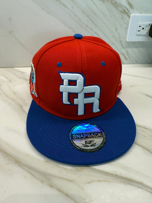 NuevaYol PR Snapback Hat – Flat Brim, Sapo Concho Side Patch Red - Blue