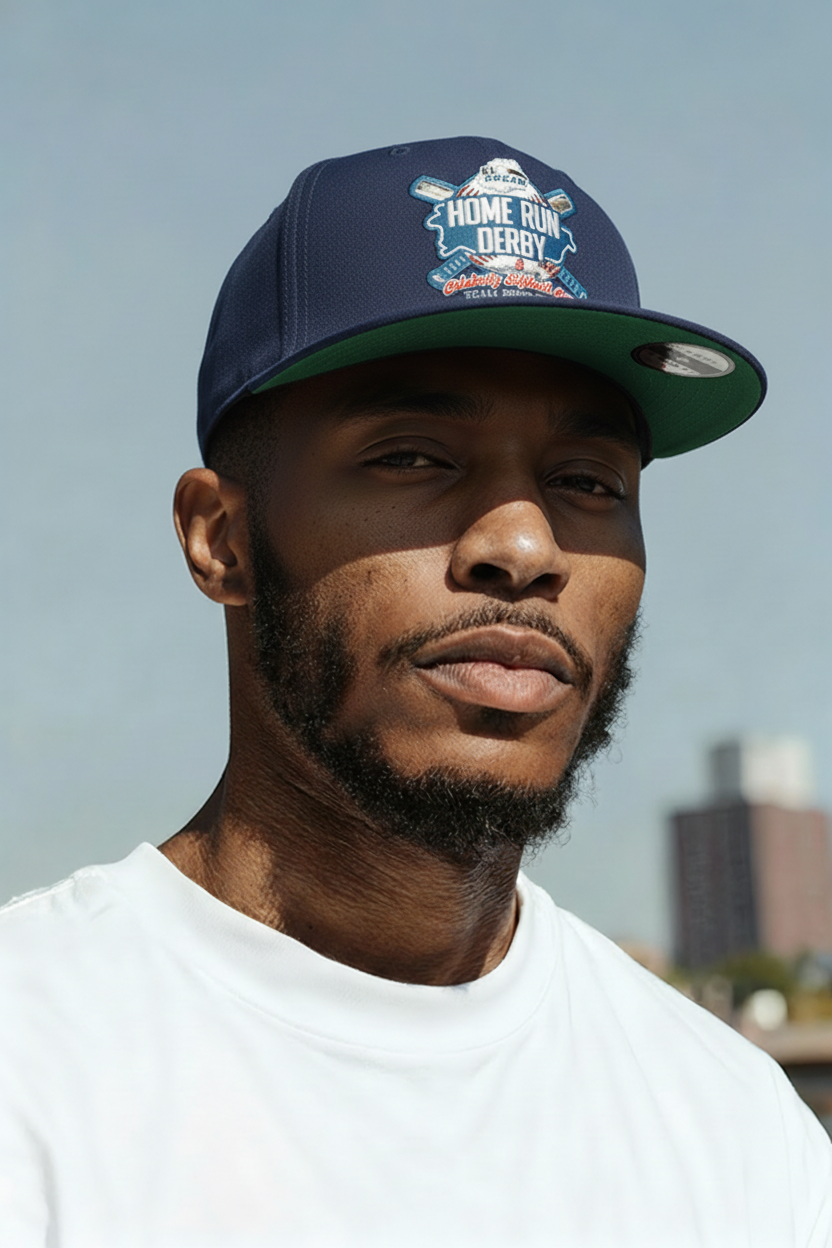 Limited Edition 2025 navy cotton curved brim cap with bold Home Run Derby