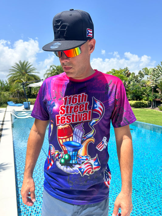 Tainowears 116th Street Festival T-shirt – Latino Culture Polycotton Short Sleeve