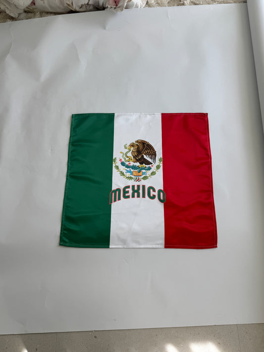 Mexico Flag Satin Head Scarf Bandana, Neck Sccarf Unisex
