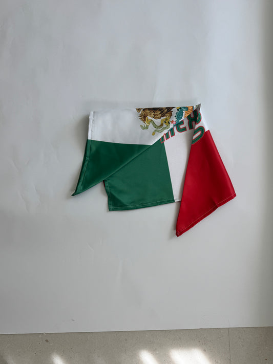 Mexico Flag Satin Head Scarf Bandana, Neck Sccarf Unisex