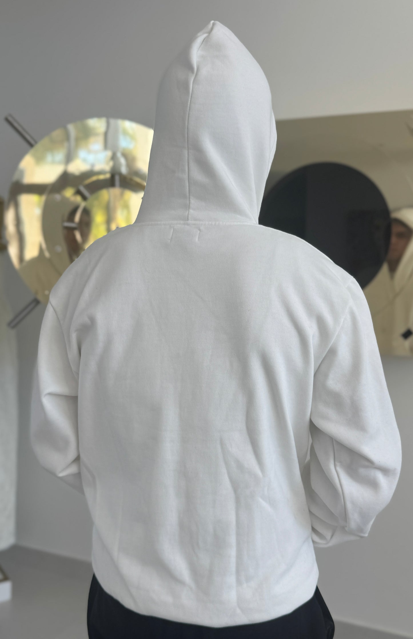 Premium Oversized Off White Pullover Hoodie - 100% Natural Cotton from Peru | Soft Feel & Sustainable Design