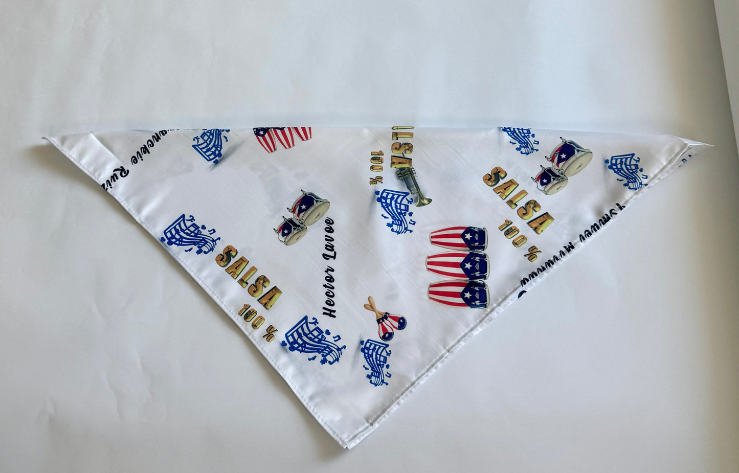 Salsa Boricua Satin Head Scarf Bandana, Neck Scarf Unisex