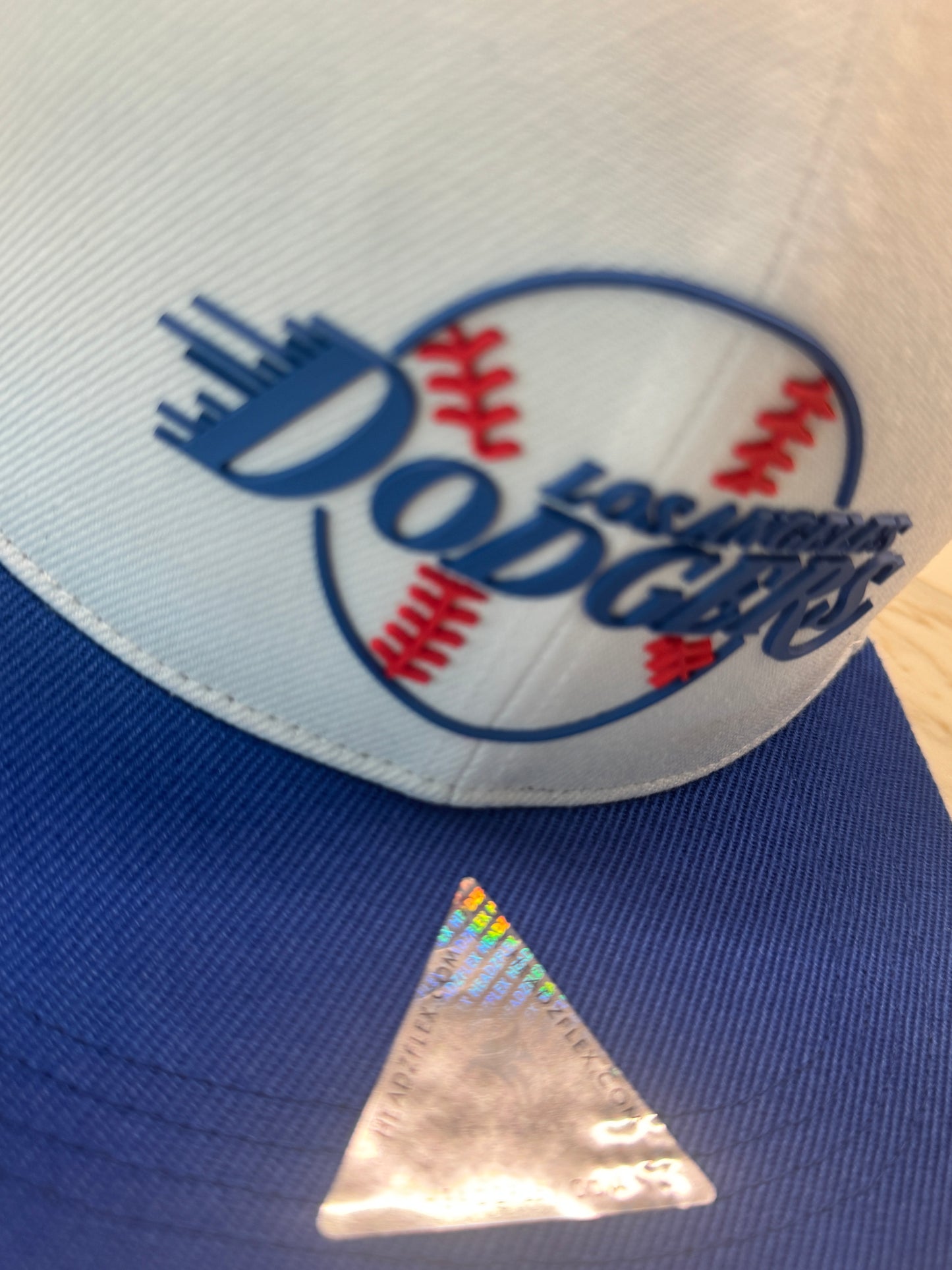 Dodgers Snapback Cap Structured Crown, Adjustable (Fan Version) white Blue