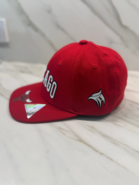 HeadzFlex Chicago Red Stretch Fit Cap - Premium Polycotton Embroidered Design