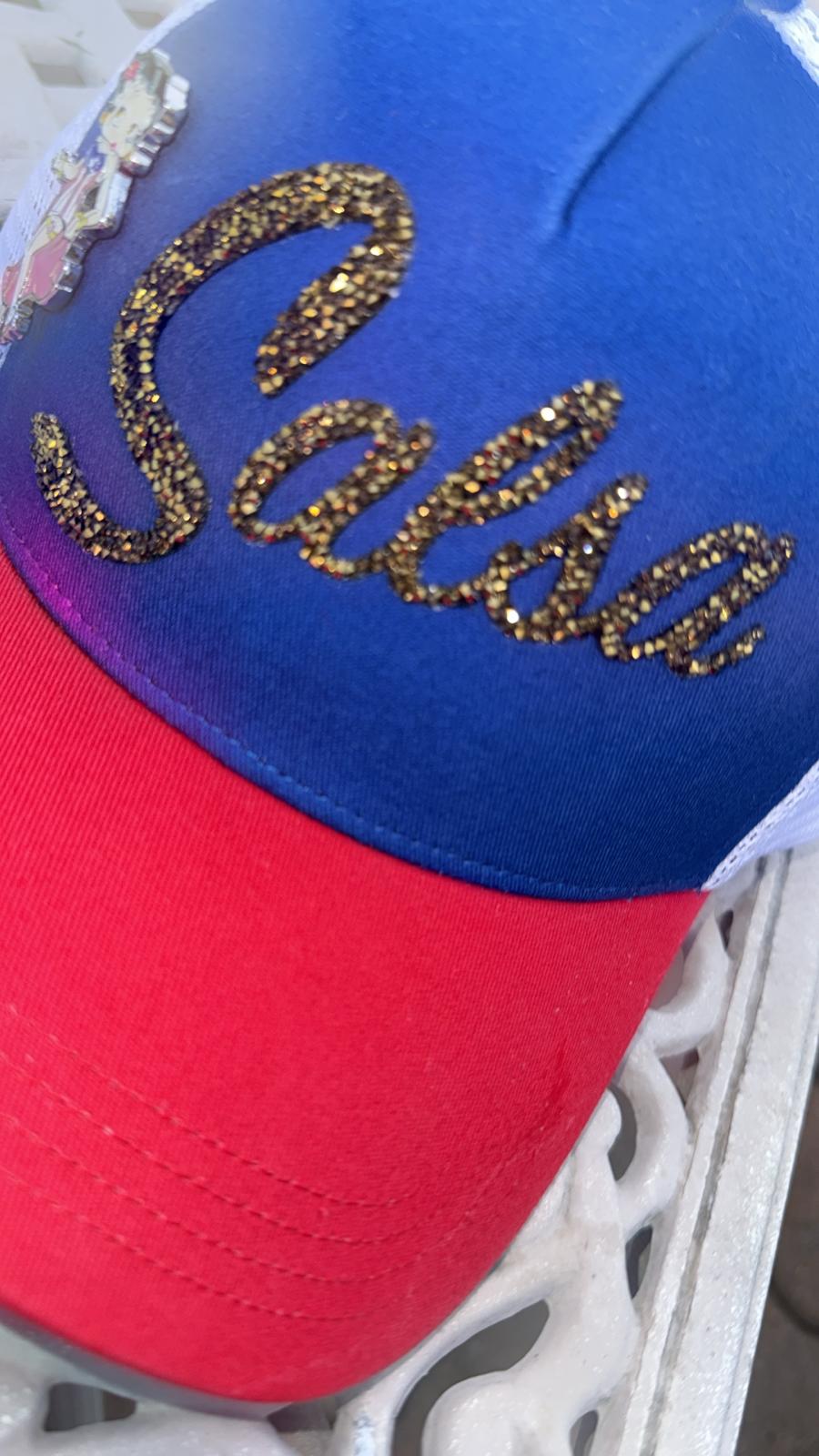 Salsa Trucker Cap - Gold Rhinestone Design, Adjustable Snapback, Exclusive TainoWears Music Hat