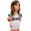 Kids Mexico T-Shirt - White Polyester with Iconic Eagle & Flag Design