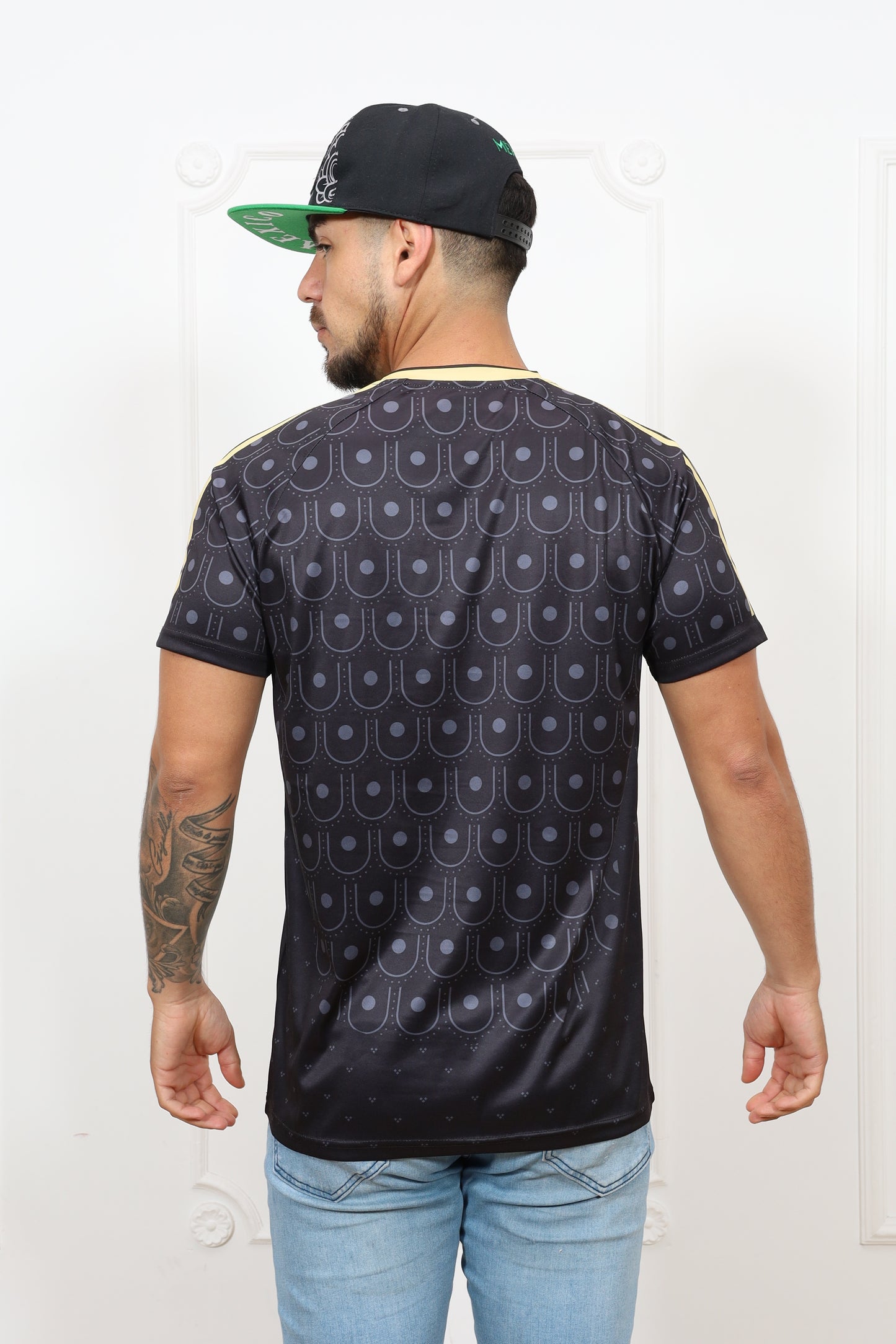 Headz Flex Mexico Black Soccer Jersey Away  - Fan Version | Lightweight Short Sleeve