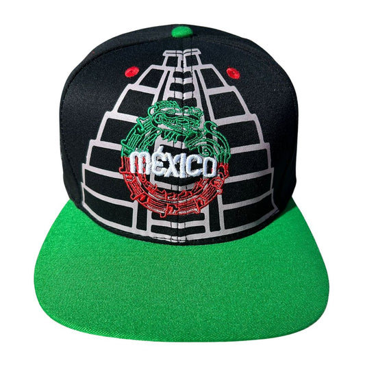 Mexico Baseball Cap Quetzalcoatl & Pyramids, Flatbill Snapback