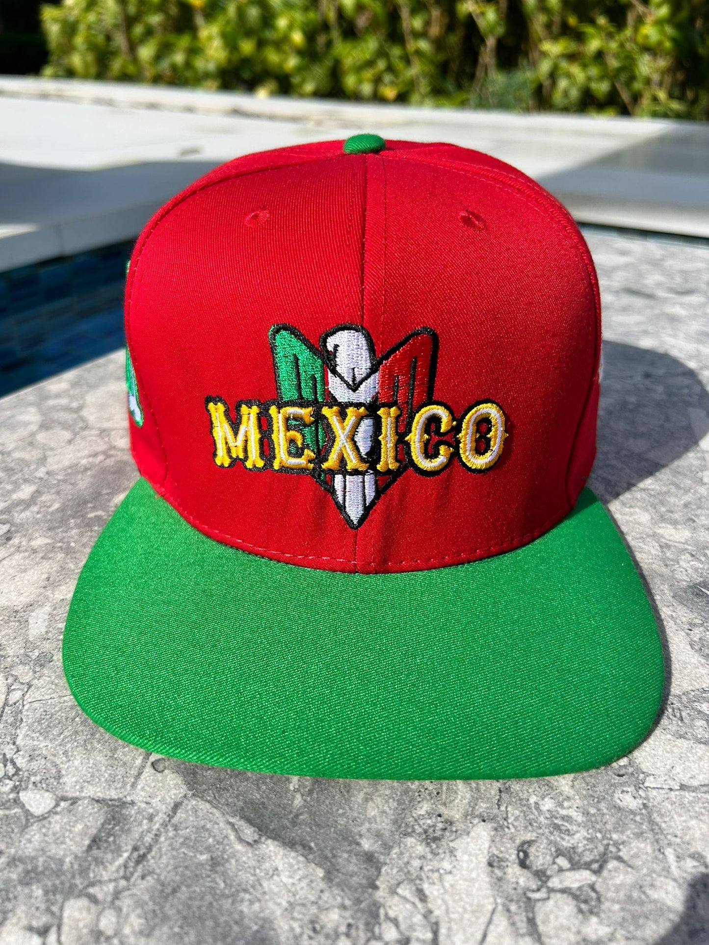 Headz Flex Mexico Eagle Cap – 5D Embroidered Snapback with Maya Symbol Brim