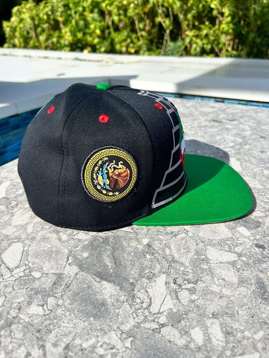 Mexico Baseball Cap Quetzalcoatl & Pyramids, Flatbill Snapback