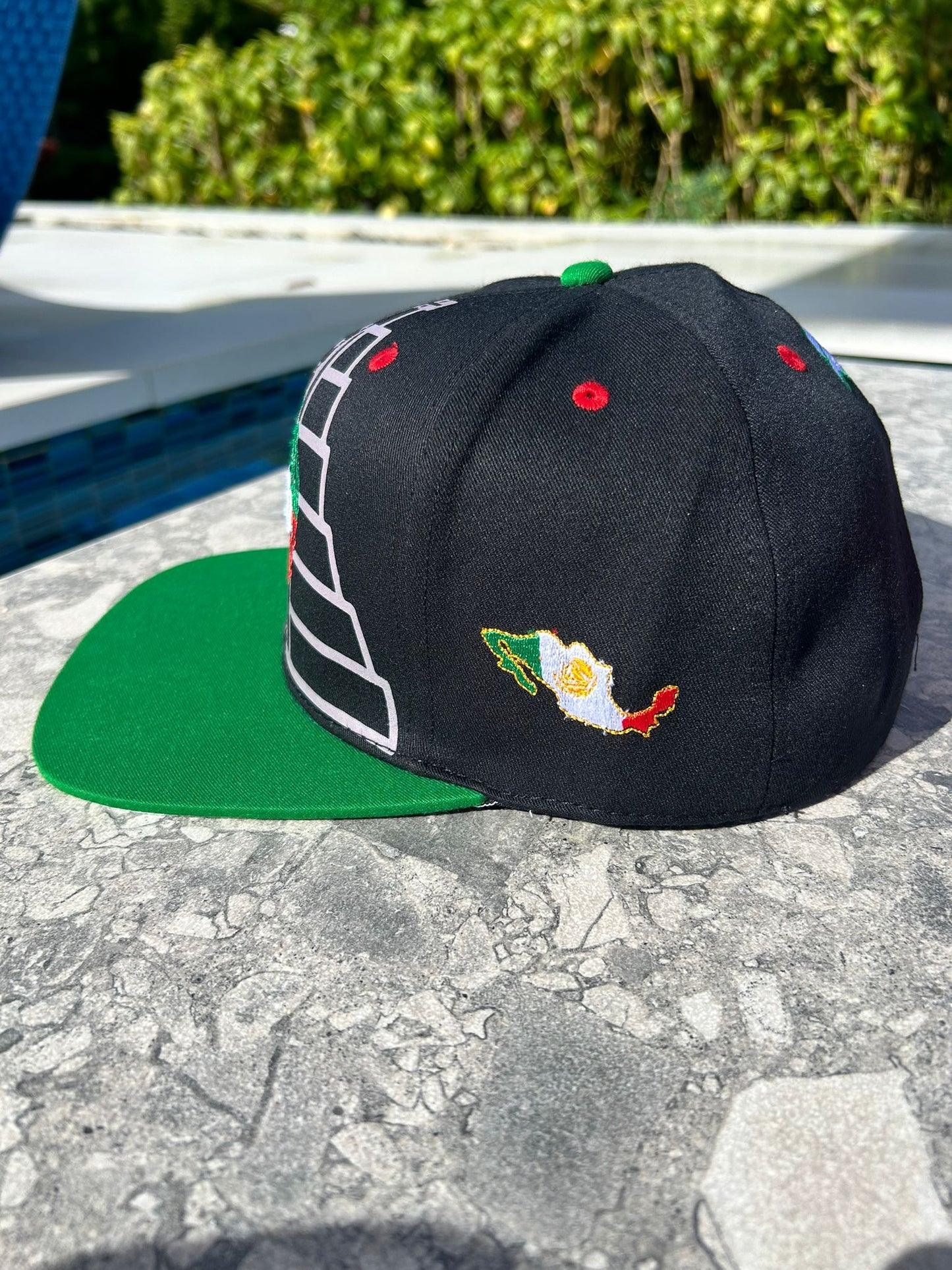 Mexico Baseball Cap Quetzalcoatl & Pyramids, Flatbill Snapback