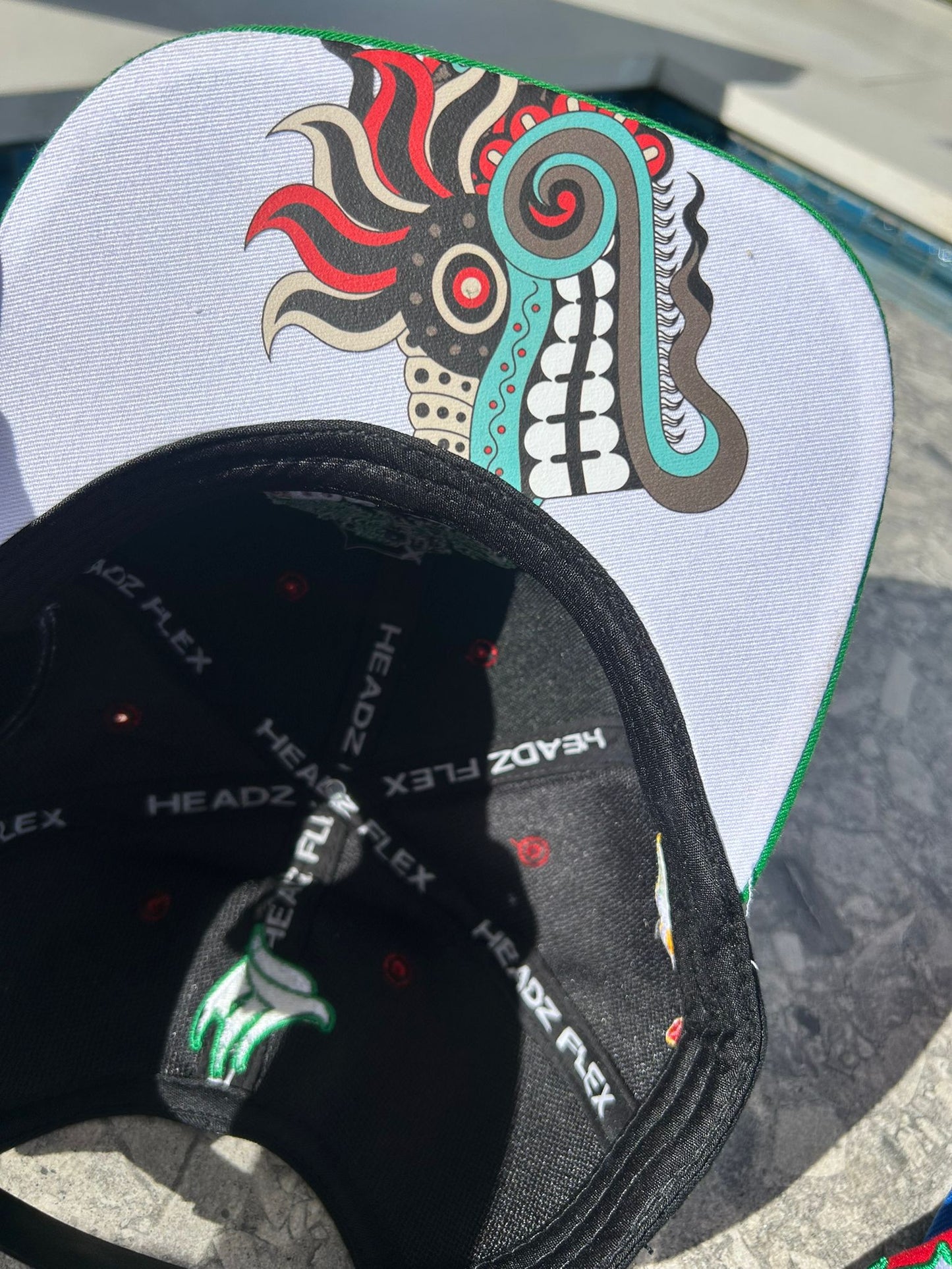 Mexico Baseball Cap Quetzalcoatl & Pyramids, Flatbill Snapback