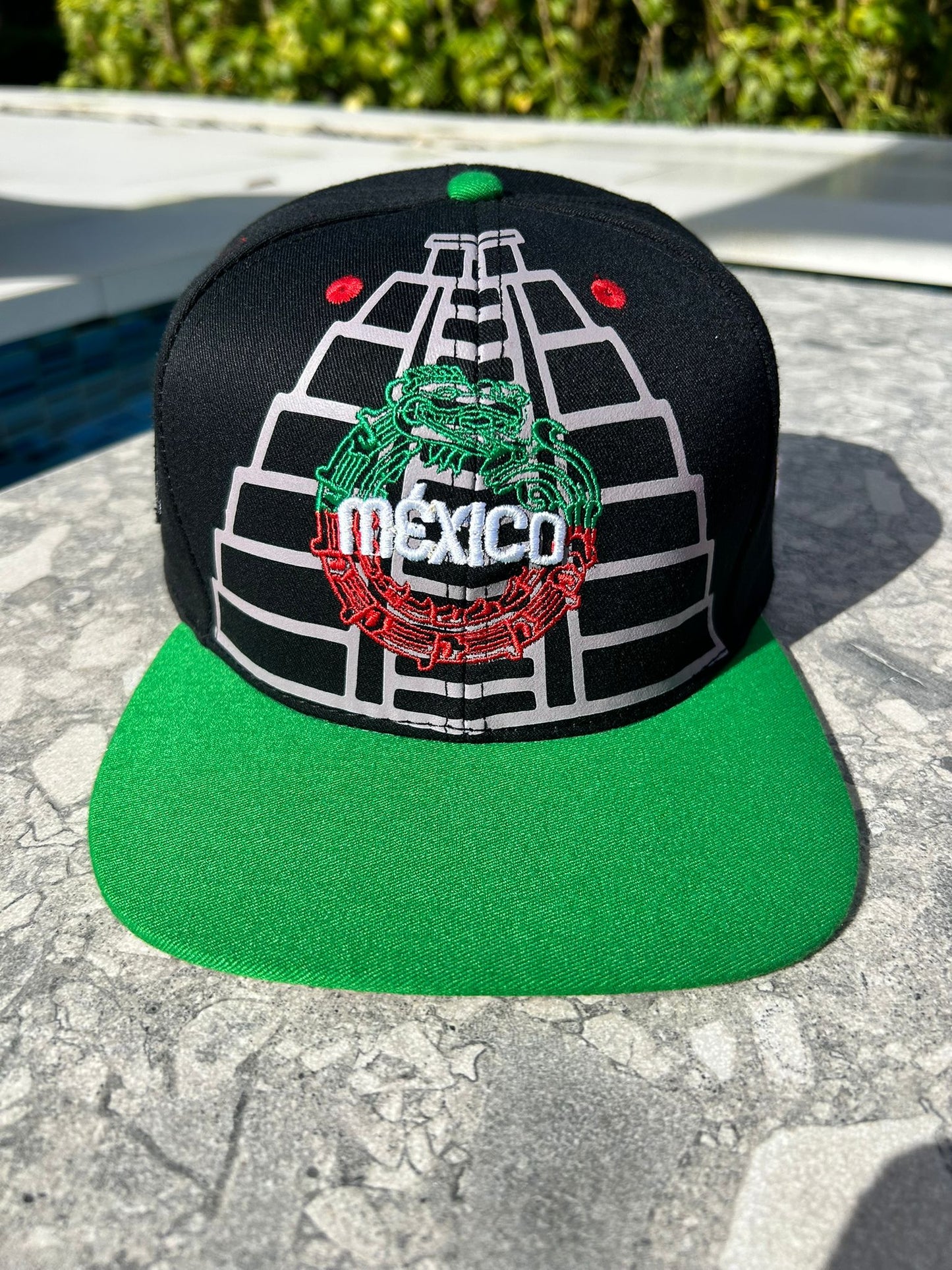 Mexico Baseball Cap Quetzalcoatl & Pyramids, Flatbill Snapback