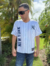 Headzflex  New York  Soto #22 white Baseball Jersey short Sleeve v-neck