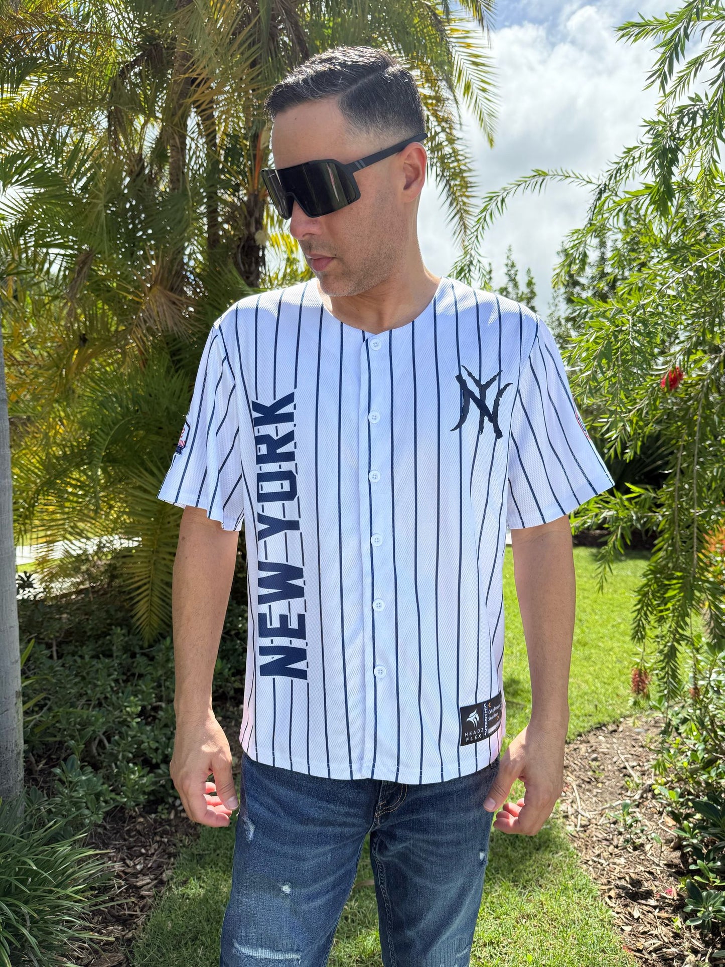 Headzflex  New York  Soto #22 white Baseball Jersey short Sleeve v-neck