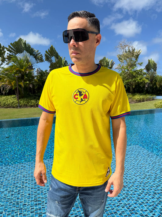 Club América Soccer Jersey   Premium Yellow & Blue Design with Moisture-Wicking Fabric