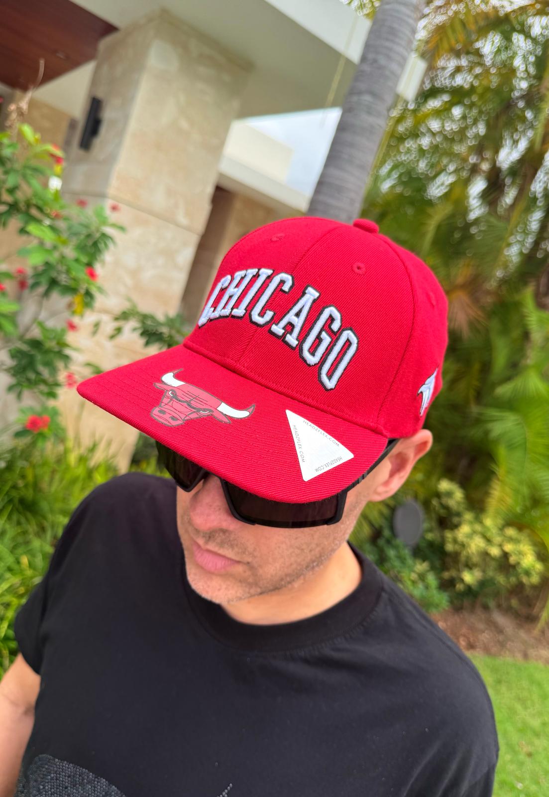 HeadzFlex Chicago Red Stretch Fit Cap - Premium Polycotton Embroidered Design